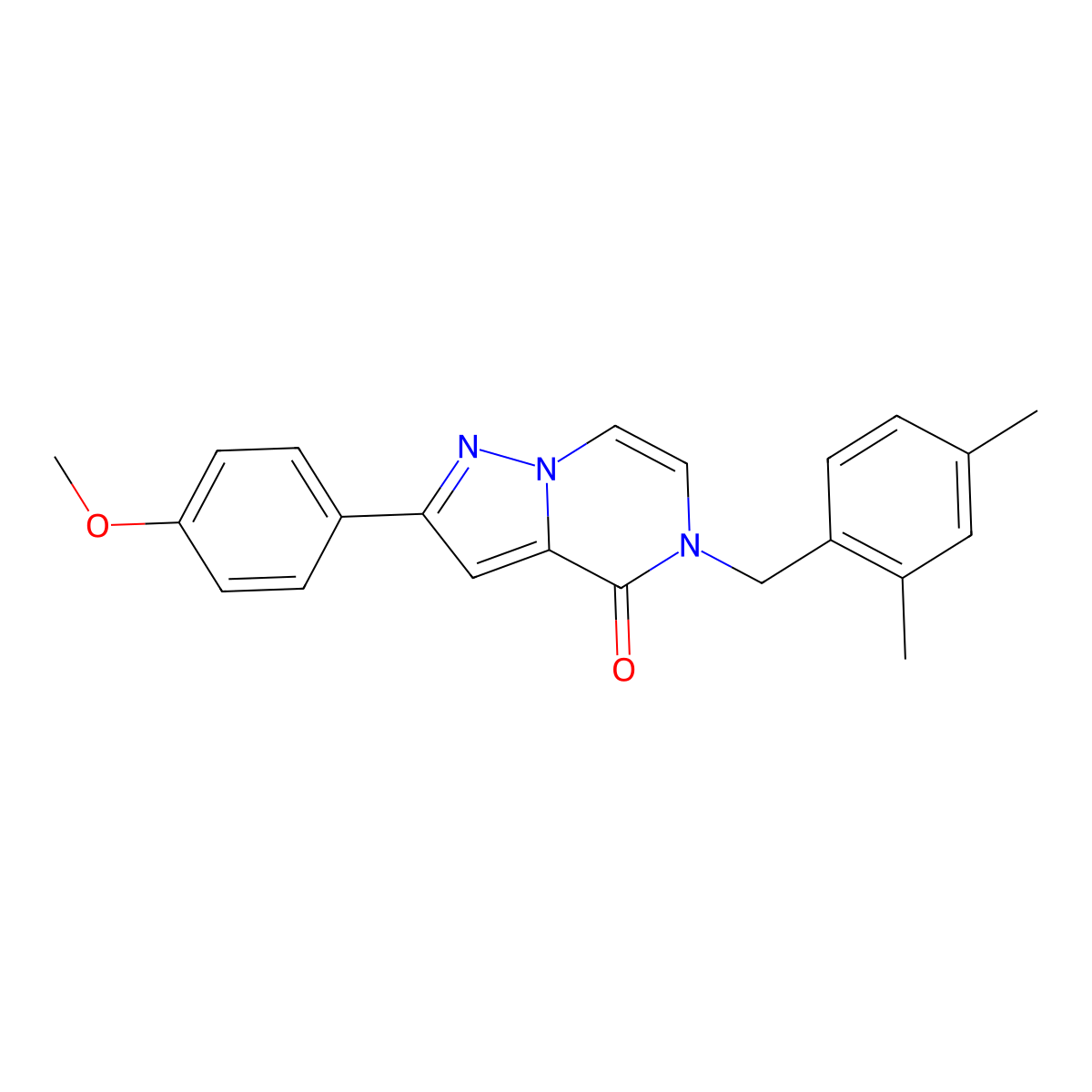 5-(2,4-dimethylbenzyl)-2-(4-methoxyphenyl)pyrazolo[1,5-a]pyrazin-4(5H)-one molecular structure, CAS 1359207-47-8