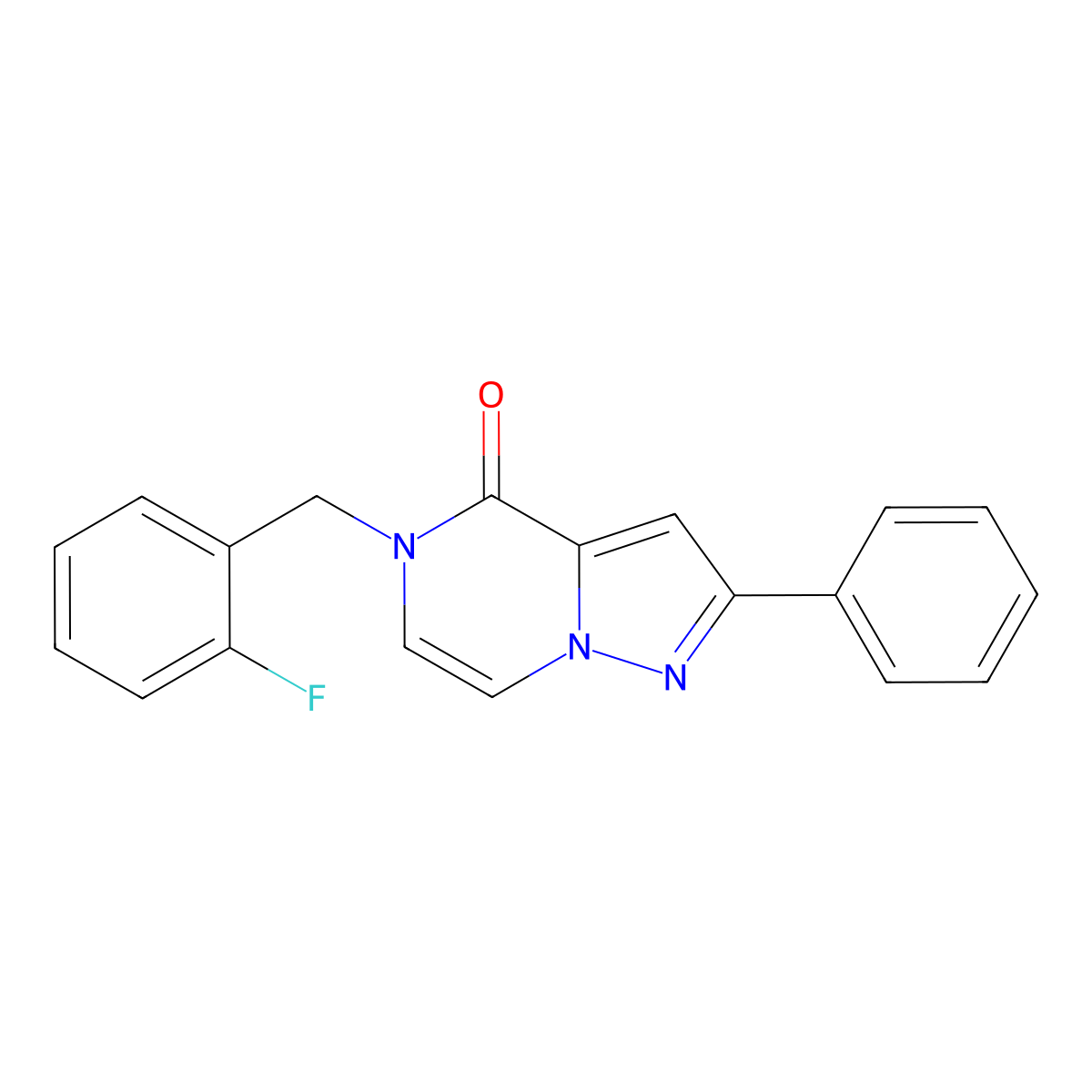 5-(2-fluorobenzyl)-2-phenylpyrazolo[1,5-a]pyrazin-4(5H)-one molecular structure, CAS 1359208-50-6