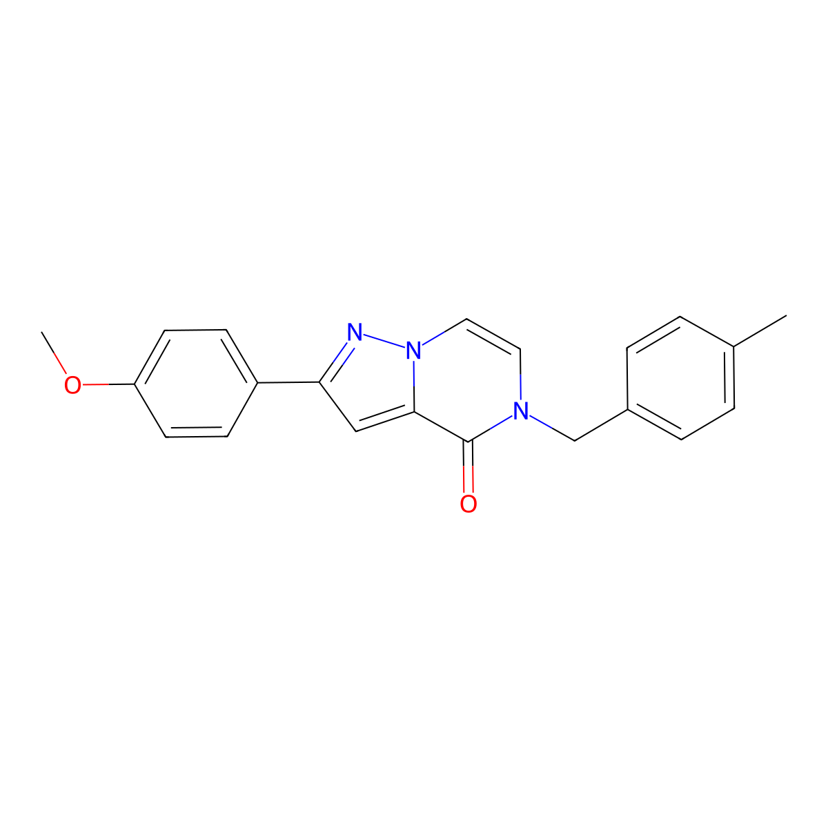 2-(4-methoxyphenyl)-5-(4-methylbenzyl)pyrazolo[1,5-a]pyrazin-4(5H)-one molecular structure, CAS 1359214-95-1