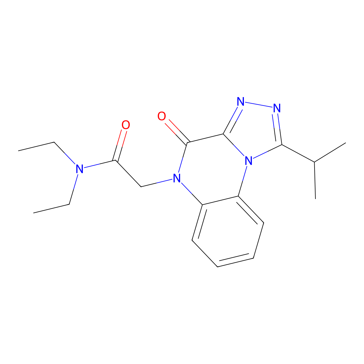 N,N-diethyl-2-(1-isopropyl-4-oxo[1,2,4]triazolo[4,3-a]quinoxalin-5(4H)-yl)acetamide molecular structure, CAS 1359219-52-5