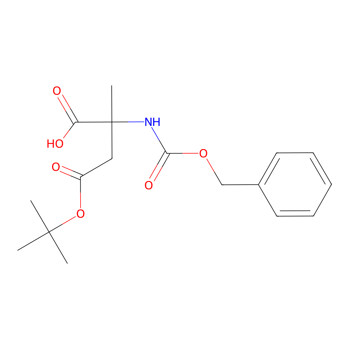 (S)-2-(((Benzyloxy)carbonyl)amino)-4-(tert-butoxy)-2-methyl-4-oxobutanoic acid molecular structure, CAS 135923-94-3