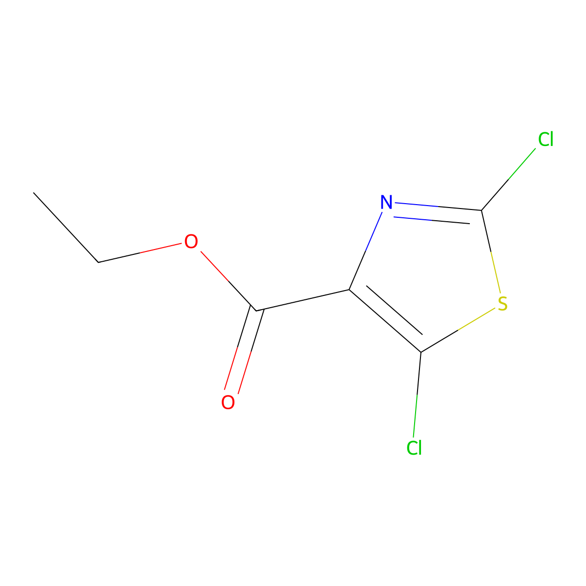 Ethyl 2,5-dichloro-1,3-thiazole-4-carboxylate molecular structure, CAS 135925-33-6