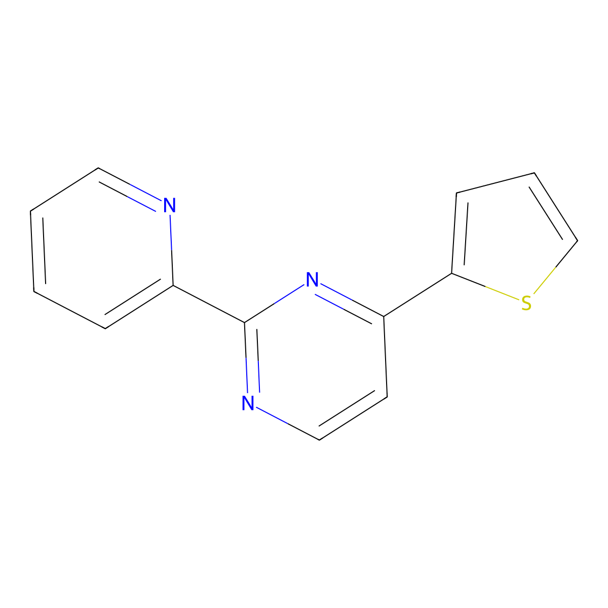 2-(2-Pyridinyl)-4-(2-thienyl)pyrimidine molecular structure, CAS 135925-73-4