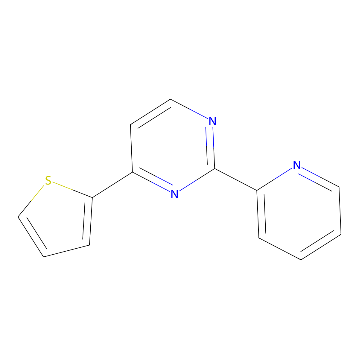 2-(2-Pyridinyl)-4-(2-thienyl)pyrimidine molecular structure, CAS 135925-73-4