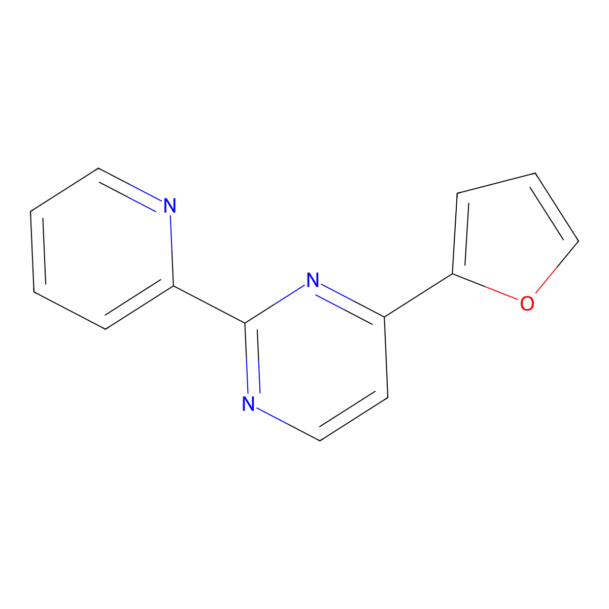 4-(2-Furyl)-2-(2-pyridinyl)pyrimidine molecular structure, CAS 135925-75-6