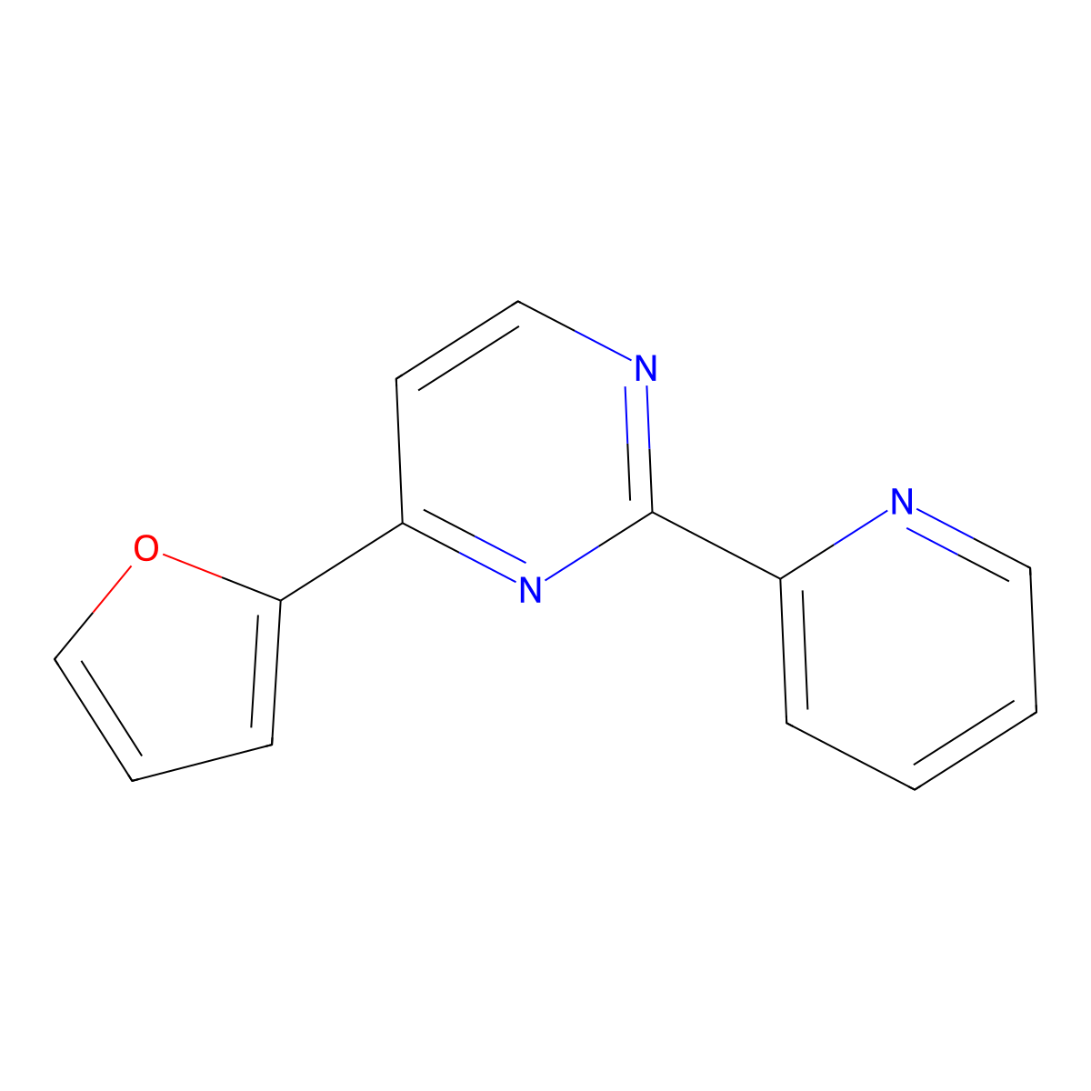 4-(2-Furyl)-2-(2-pyridinyl)pyrimidine molecular structure, CAS 135925-75-6