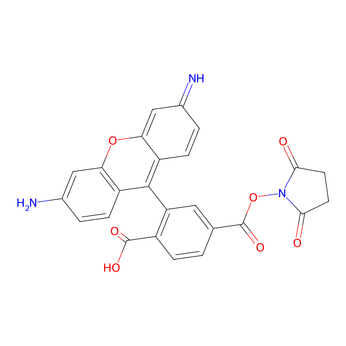 5(6)-Carboxyrhodamine 110 NHS Ester molecular structure, CAS 135926-06-6