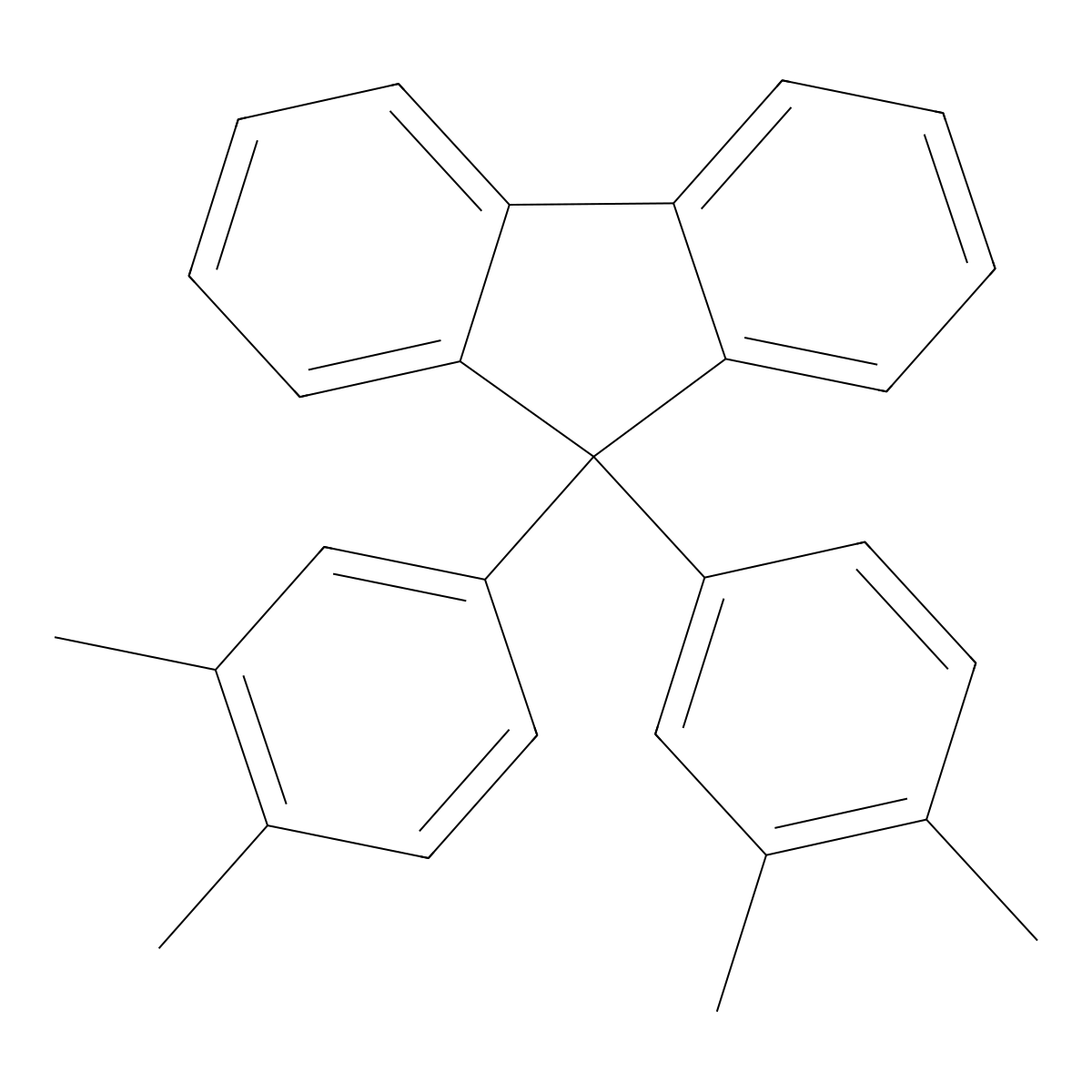 9H-Fluorene, 9,9-bis(3,4-dimethylphenyl)- molecular structure, CAS 135926-14-6