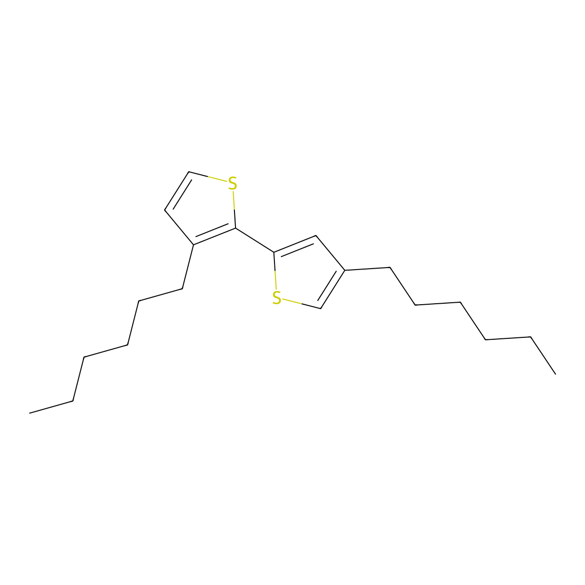 3,4'-Dihexyl-2,2'-bithiophene molecular structure, CAS 135926-93-1