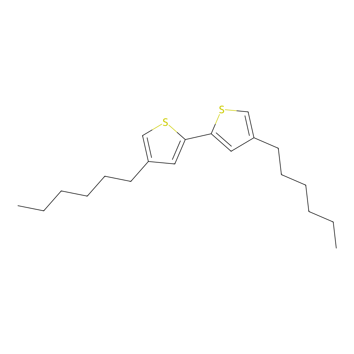 4,4'-Dihexyl-2,2'-bithiophene molecular structure, CAS 135926-94-2