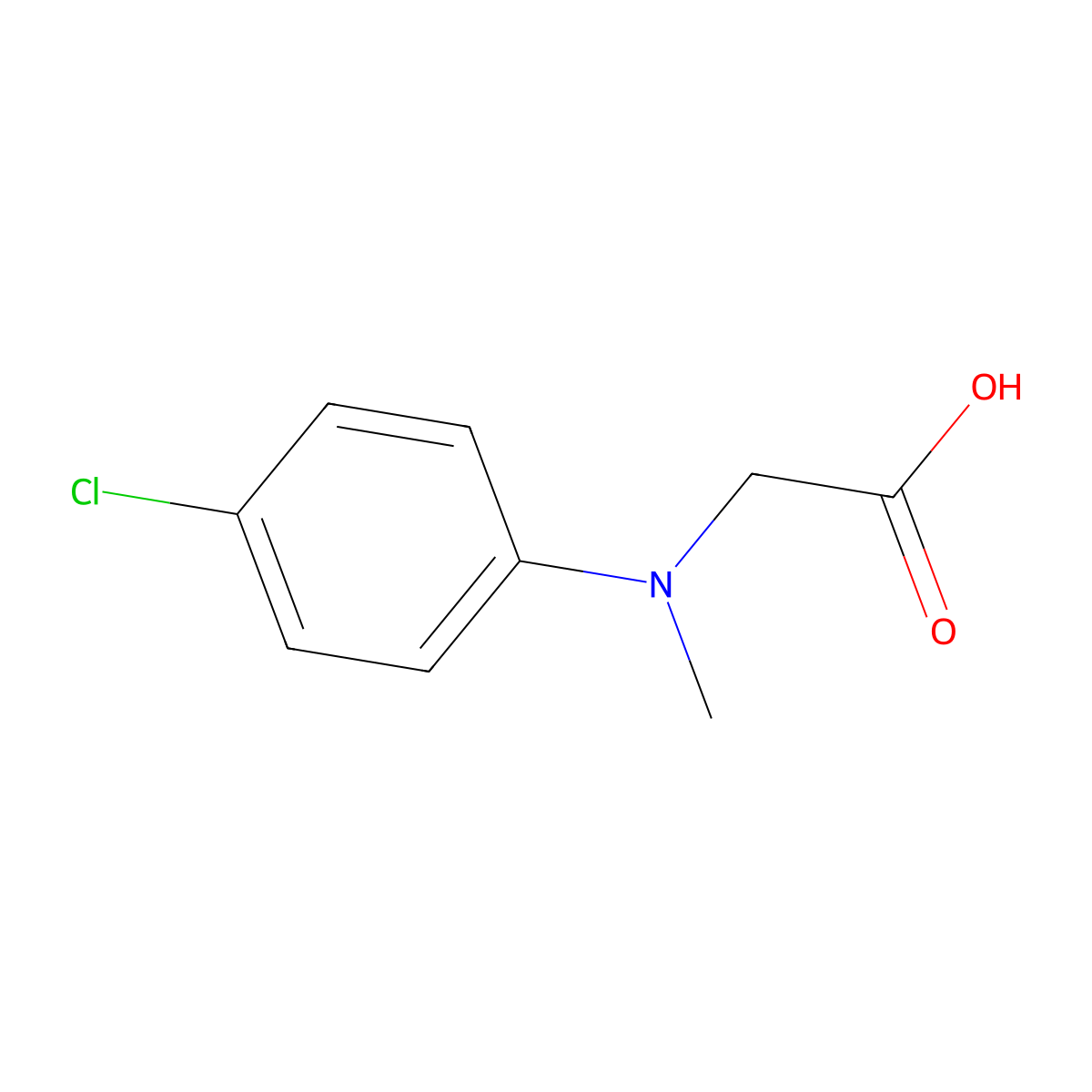 2-((4-Chlorophenyl)(methyl)amino)acetic acid molecular structure, CAS 135929-39-4