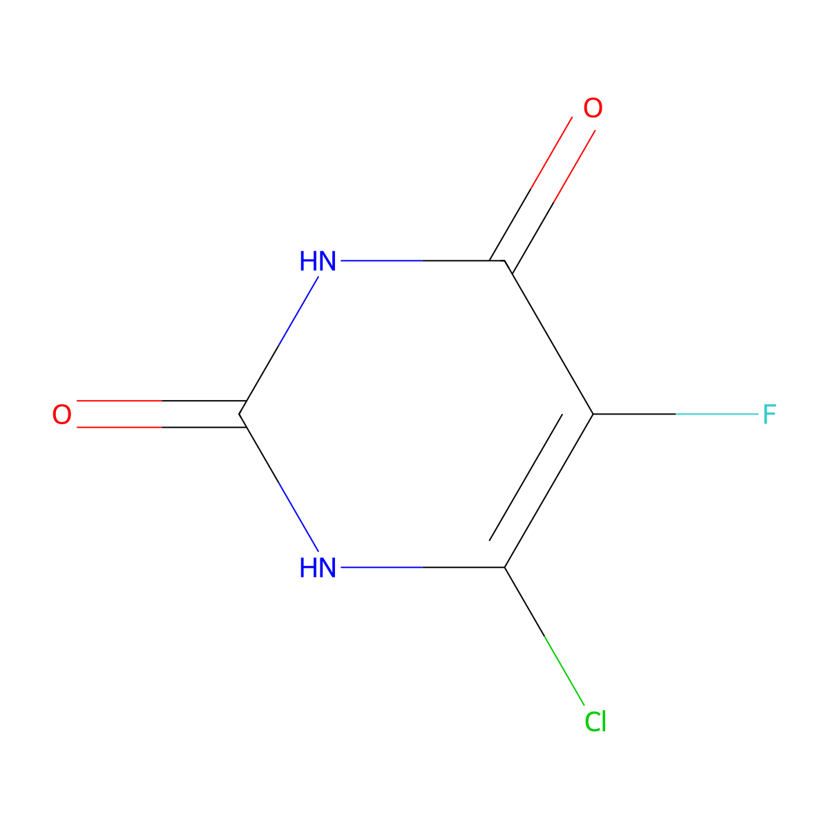 6-Chloro-5-fluoropyrimidine-2,4(1H,3H)-dione molecular structure, CAS 13593-36-7