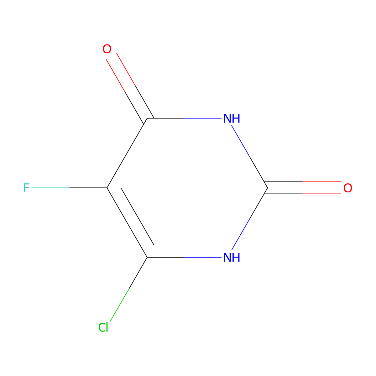 6-Chloro-5-fluoropyrimidine-2,4(1H,3H)-dione molecular structure, CAS 13593-36-7