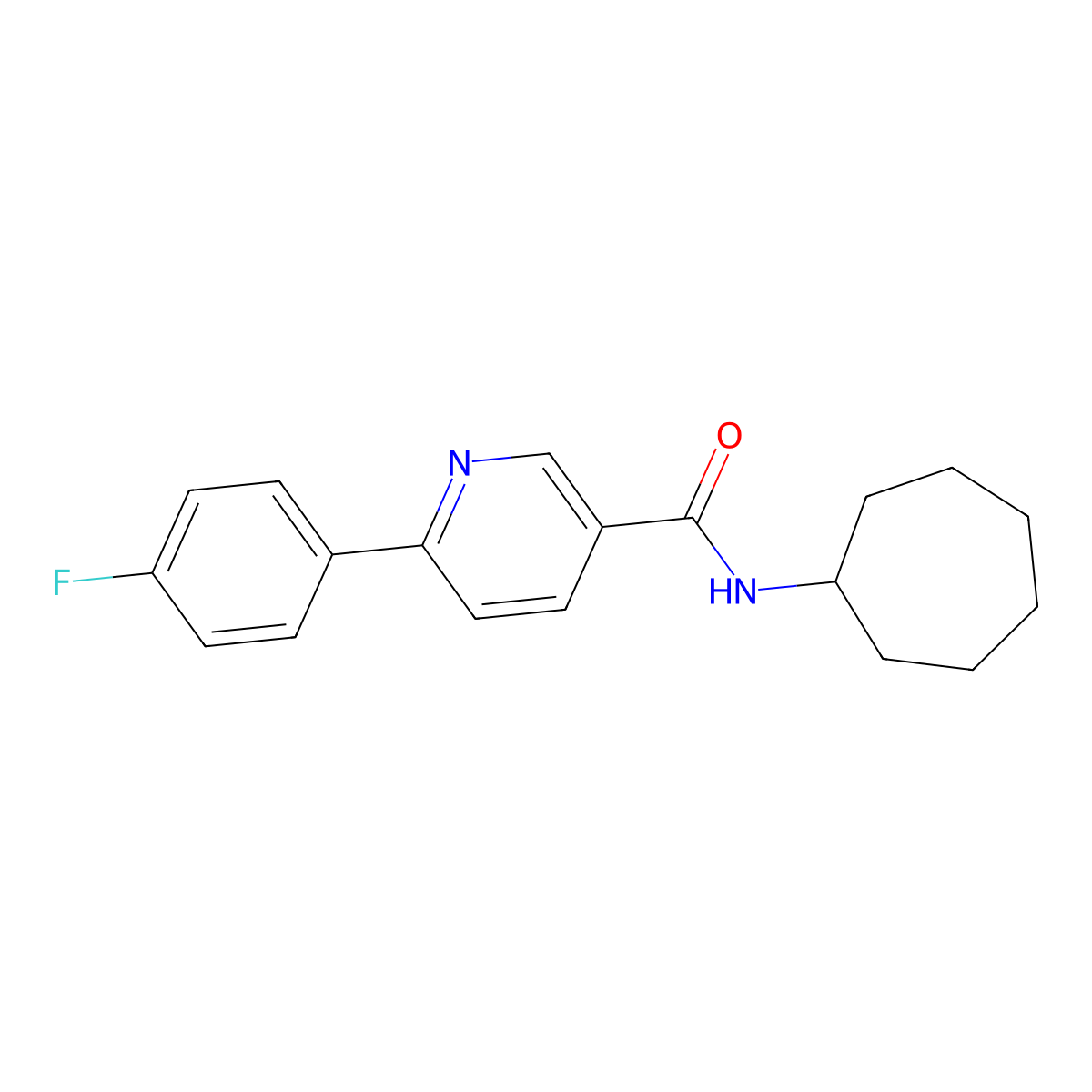 N-cycloheptyl-6-(4-fluorophenyl)nicotinamide molecular structure, CAS 1359304-09-8