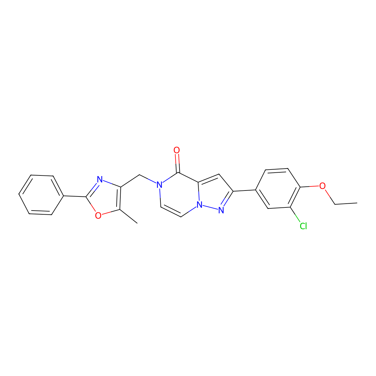 2-(3-chloro-4-ethoxyphenyl)-5-((5-methyl-2-phenyloxazol-4-yl)methyl)pyrazolo[1,5-a]pyrazin-4(5H)-one molecular structure, CAS 1359310-87-4