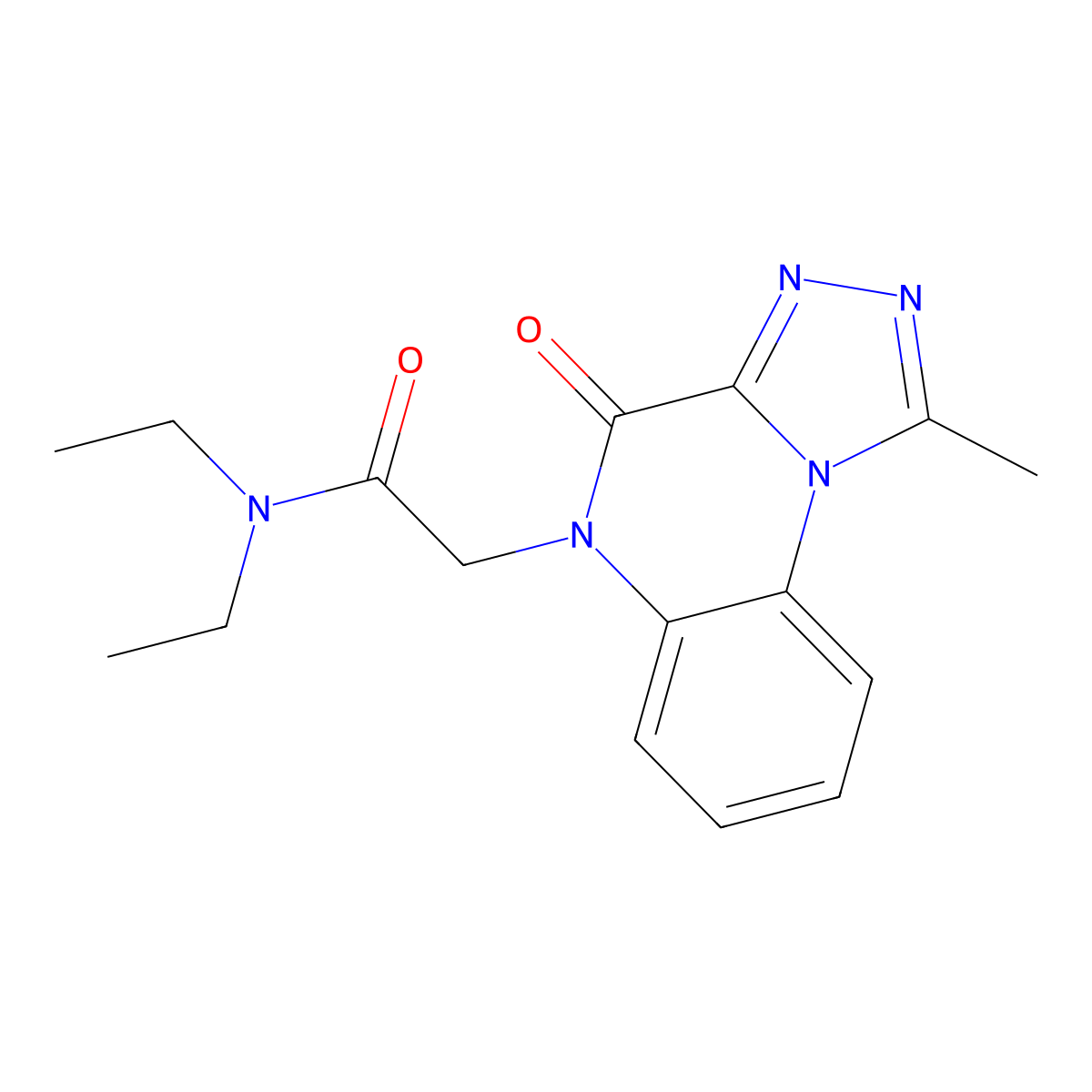 N,N-diethyl-2-(1-methyl-4-oxo-[1,2,4]triazolo[4,3-a]quinoxalin-5(4H)-yl)acetamide molecular structure, CAS 1359319-76-8