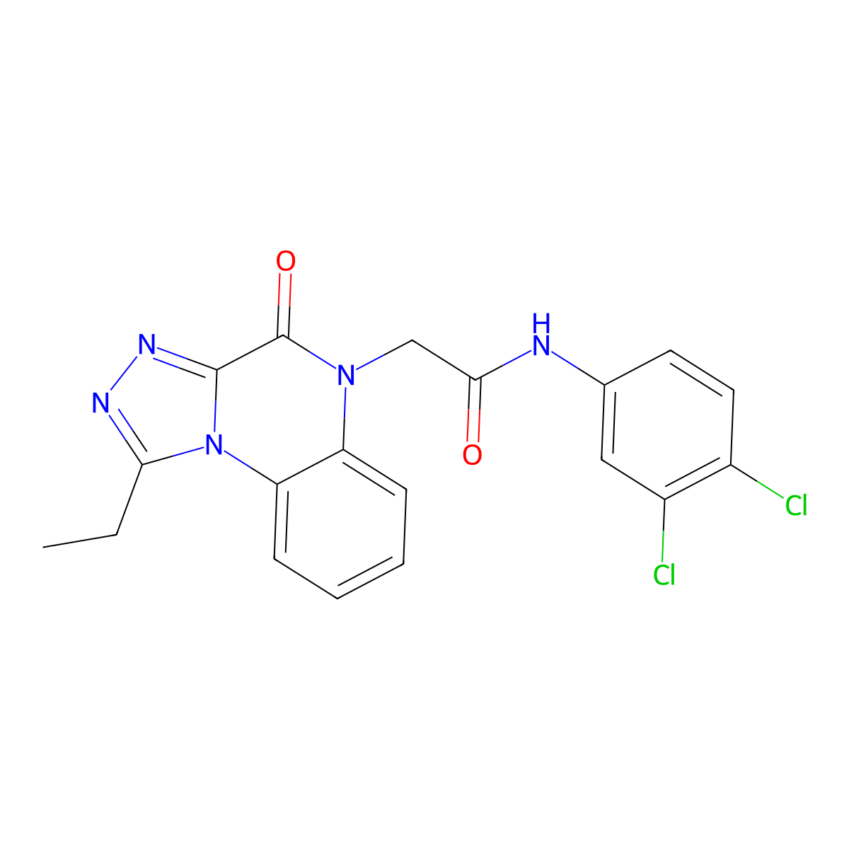 N-(3,4-dichlorophenyl)-2-(1-ethyl-4-oxo-[1,2,4]triazolo[4,3-a]quinoxalin-5(4H)-yl)acetamide molecular structure, CAS 1359320-53-8