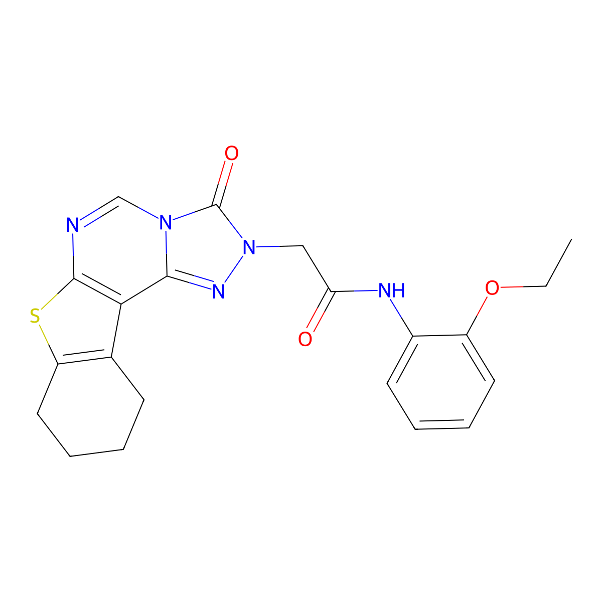 N-(2-ethoxyphenyl)-2-{5-oxo-10-thia-3,4,6,8-tetraazatetracyclo[7.7.0.0^{2,6}.0^{11,16}]hexadeca-1(9),2,7,11(16)-tetraen-4-yl}acetamide molecular structure, CAS 1359321-28-0