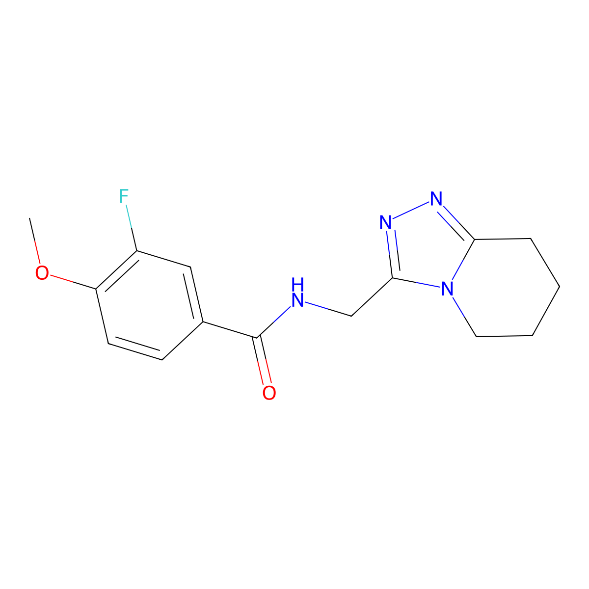 3-fluoro-4-methoxy-N-(5,6,7,8-tetrahydro[1,2,4]triazolo[4,3-a]pyridin-3-ylmethyl)benzamide molecular structure, CAS 1359328-60-1