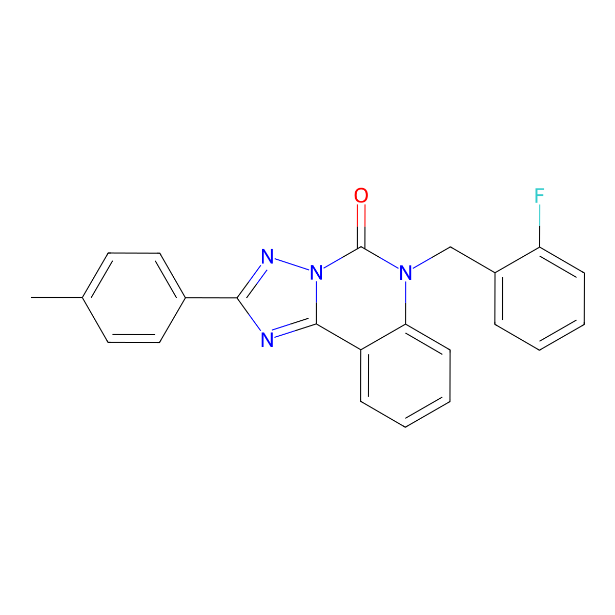 6-(2-fluorobenzyl)-2-(p-tolyl)-[1,2,4]triazolo[1,5-c]quinazolin-5(6H)-one molecular structure, CAS 1359383-97-3