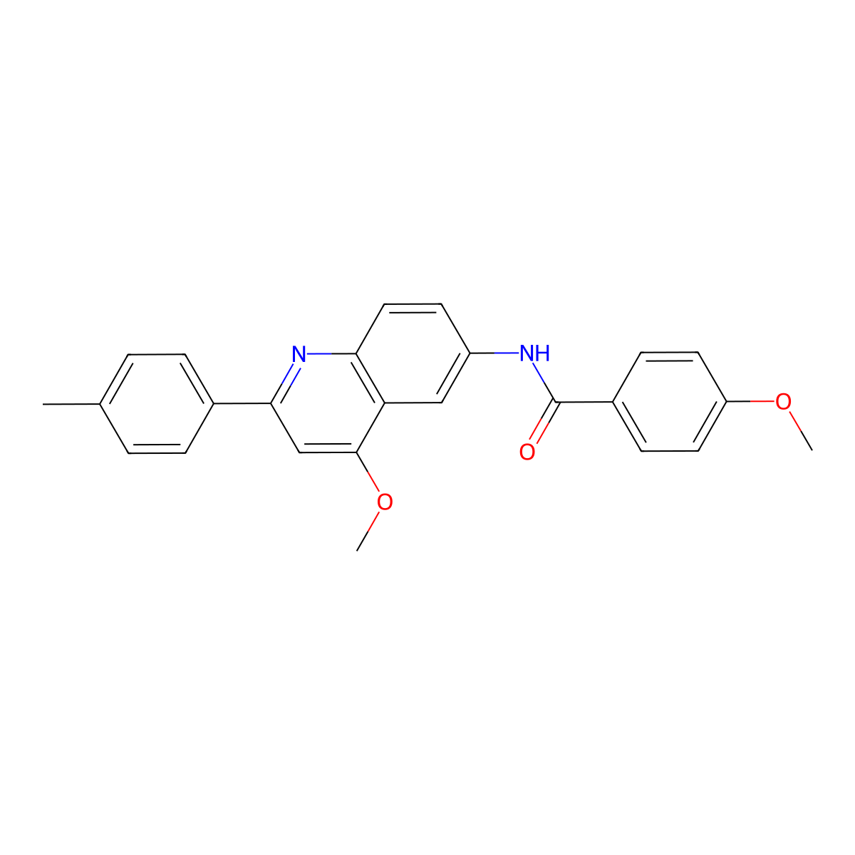 4-methoxy-N-[4-methoxy-2-(4-methylphenyl)quinolin-6-yl]benzamide molecular structure, CAS 1359386-19-8