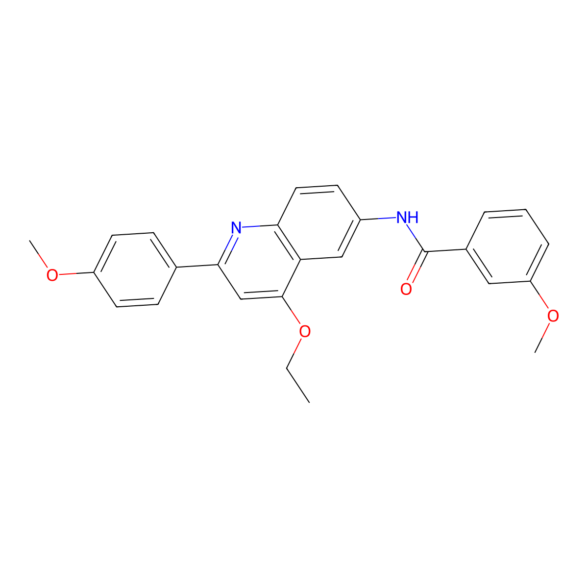 N-[4-Ethoxy-2-(4-methoxyphenyl)quinolin-6-YL]-3-methoxybenzamide molecular structure, CAS 1359386-34-7