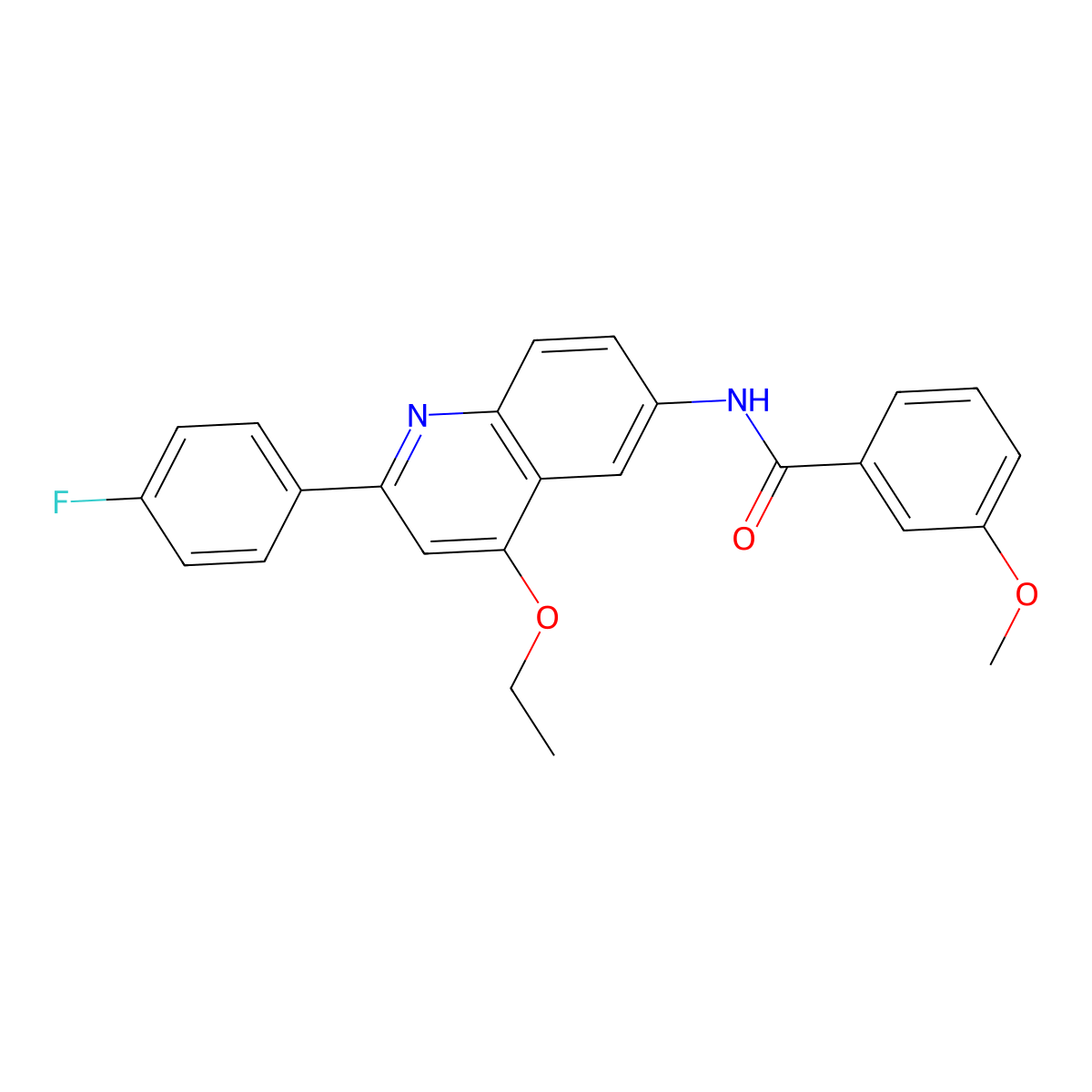 N-[4-Ethoxy-2-(4-fluorophenyl)quinolin-6-YL]-3-methoxybenzamide molecular structure, CAS 1359386-49-4