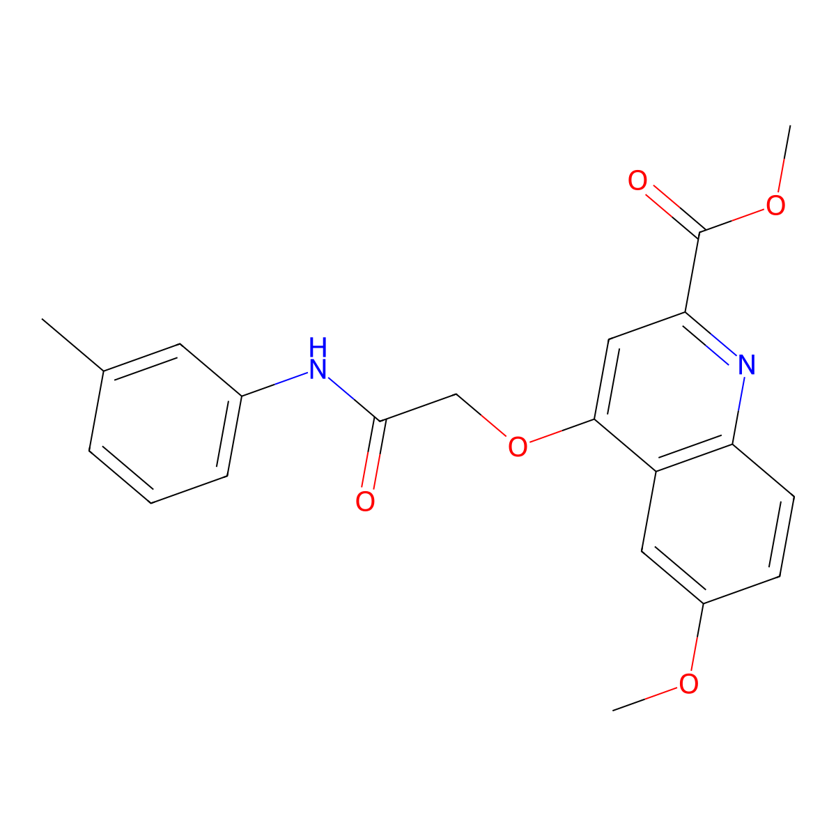 Methyl 6-methoxy-4-(2-oxo-2-(m-tolylamino)ethoxy)quinoline-2-carboxylate molecular structure, CAS 1359392-98-5