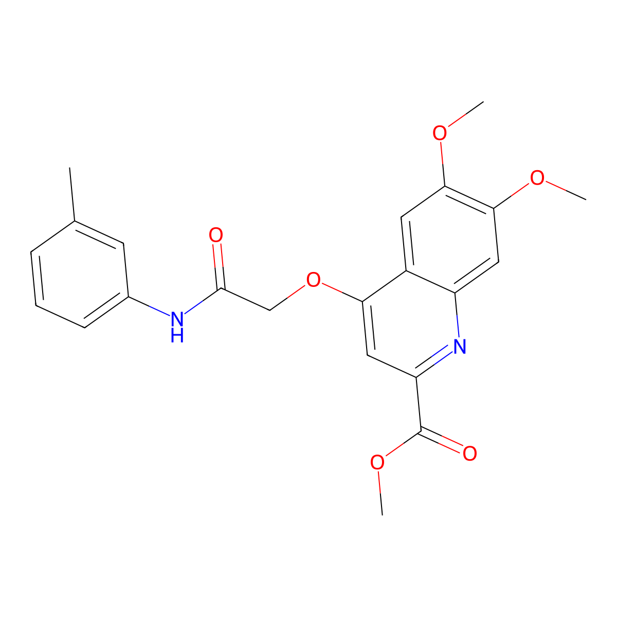 Methyl 6,7-dimethoxy-4-(2-oxo-2-(m-tolylamino)ethoxy)quinoline-2-carboxylate molecular structure, CAS 1359394-13-0