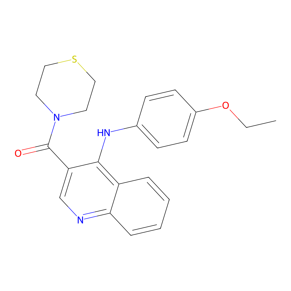 (4-((4-Ethoxyphenyl)amino)quinolin-3-yl)(thiomorpholino)methanone molecular structure, CAS 1359394-47-0