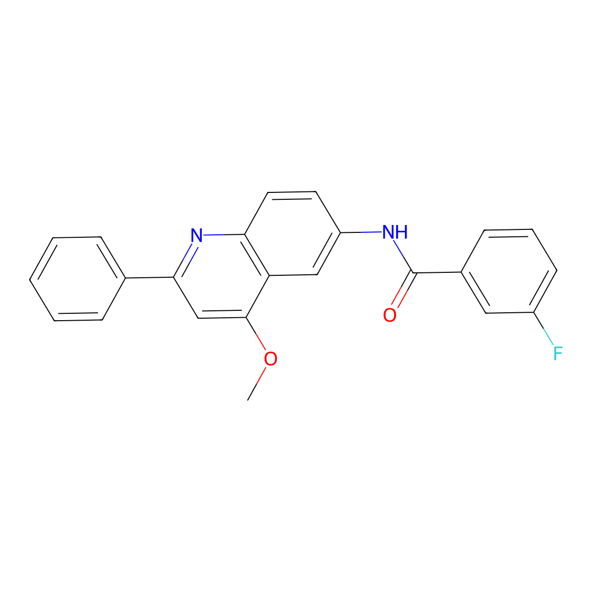 3-fluoro-N-(4-methoxy-2-phenylquinolin-6-yl)benzamide molecular structure, CAS 1359395-53-1