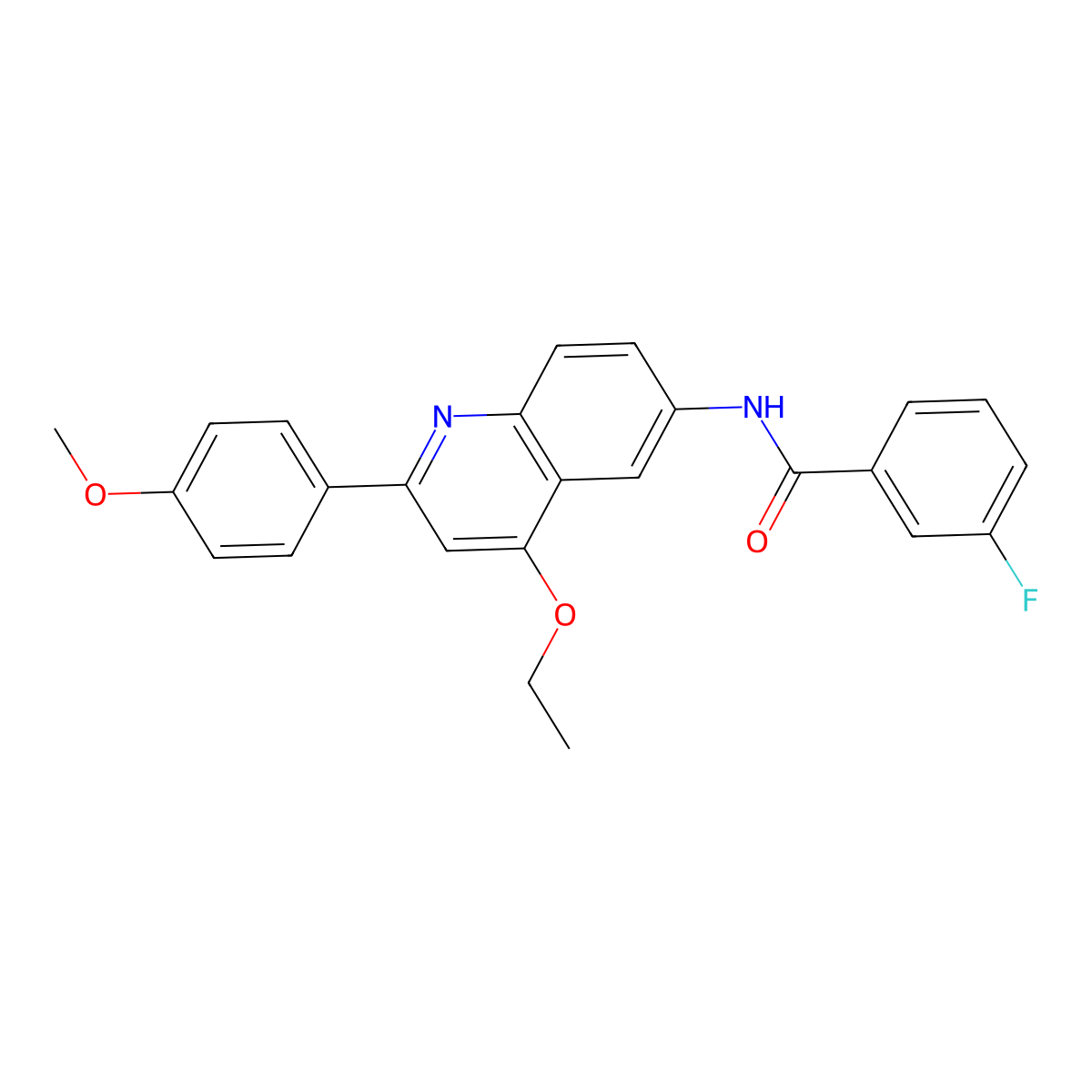 N-[4-Ethoxy-2-(4-methoxyphenyl)quinolin-6-YL]-3-fluorobenzamide molecular structure, CAS 1359396-13-6