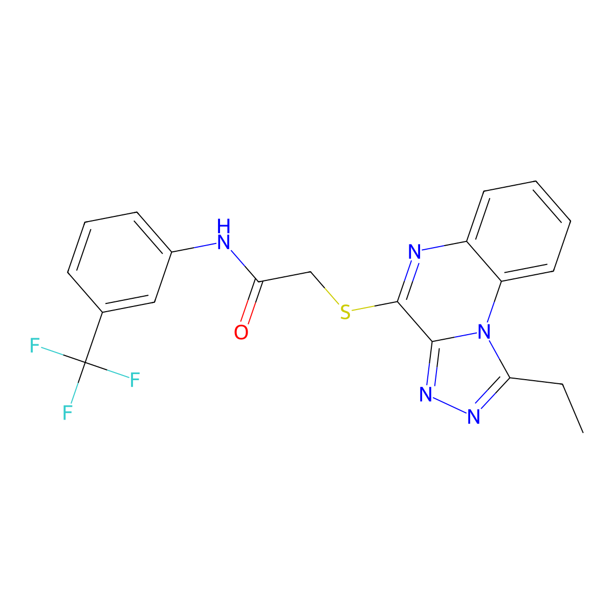 2-({1-Ethyl-[1,2,4]triazolo[4,3-A]quinoxalin-4-YL}sulfanyl)-N-[3-(trifluoromethyl)phenyl]acetamide molecular structure, CAS 1359397-43-5
