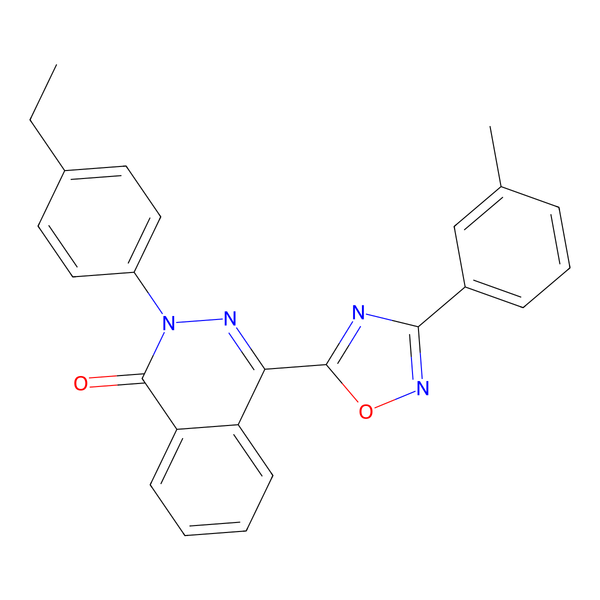 2-(4-ethylphenyl)-4-(3-(m-tolyl)-1,2,4-oxadiazol-5-yl)phthalazin-1(2H)-one molecular structure, CAS 1359398-27-8