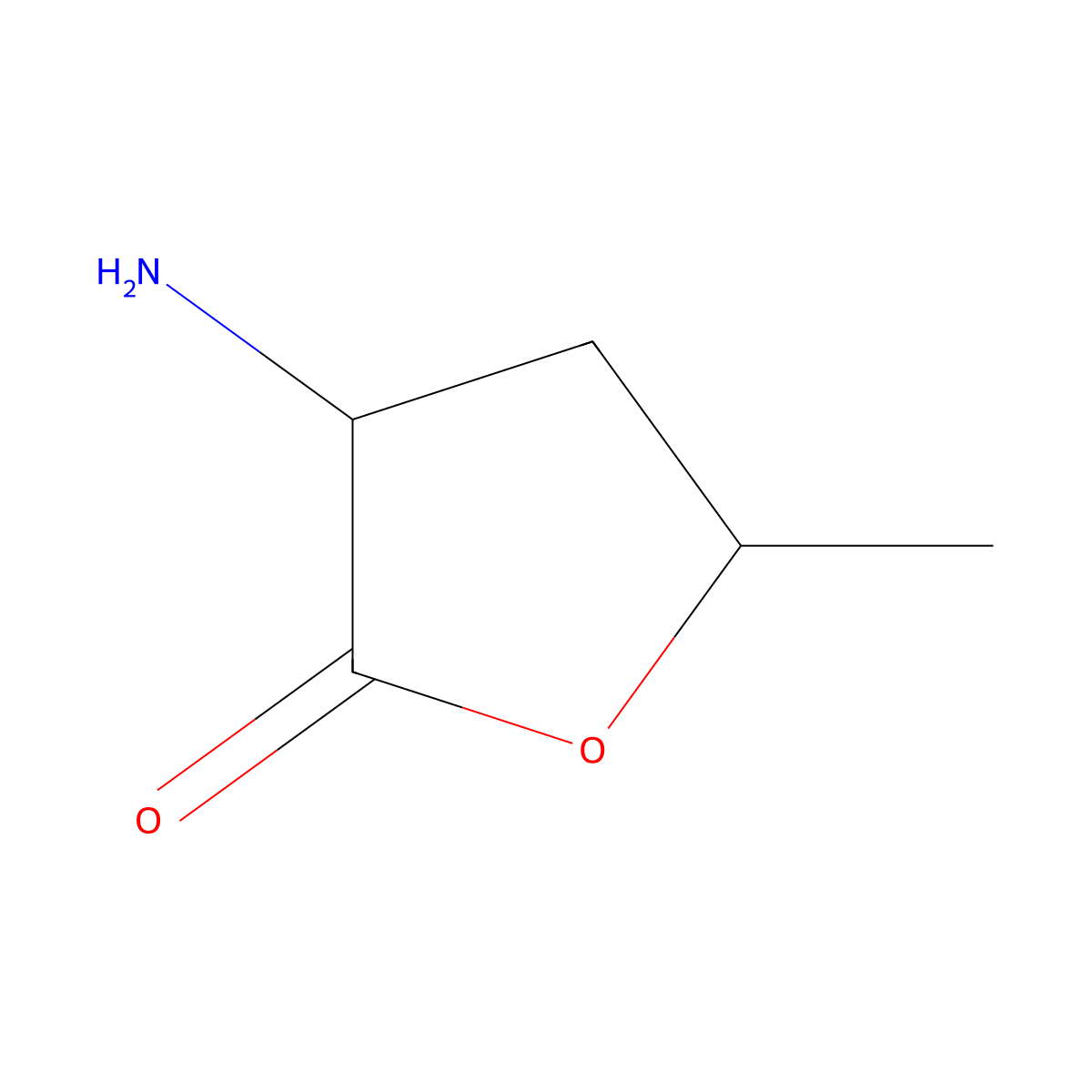 3-Amino-5-methyloxolan-2-one molecular structure, CAS 13594-39-3