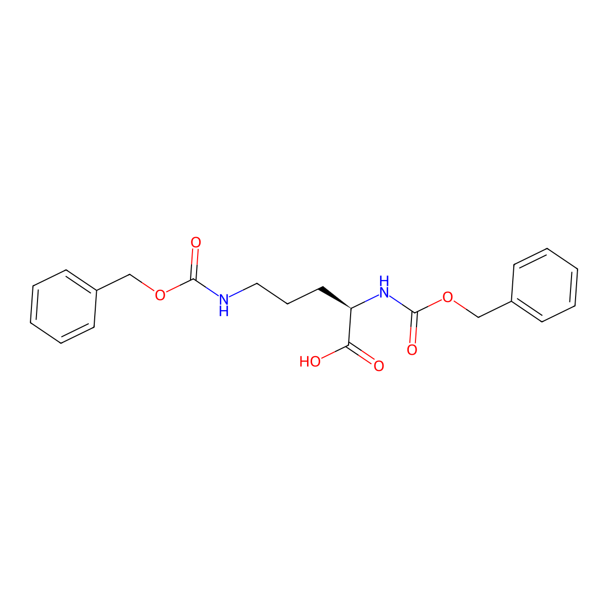 N,N'-Dicarbobenzyloxy-L-ornithine molecular structure, CAS 13594-49-5