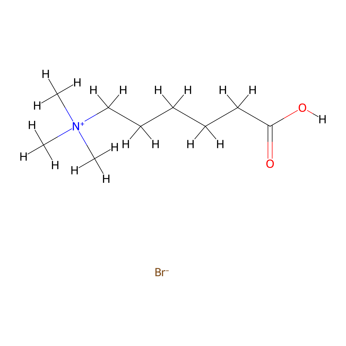 5-Carboxy-N,N,N-trimethylpentan-1-aminium bromide molecular structure, CAS 13594-55-3