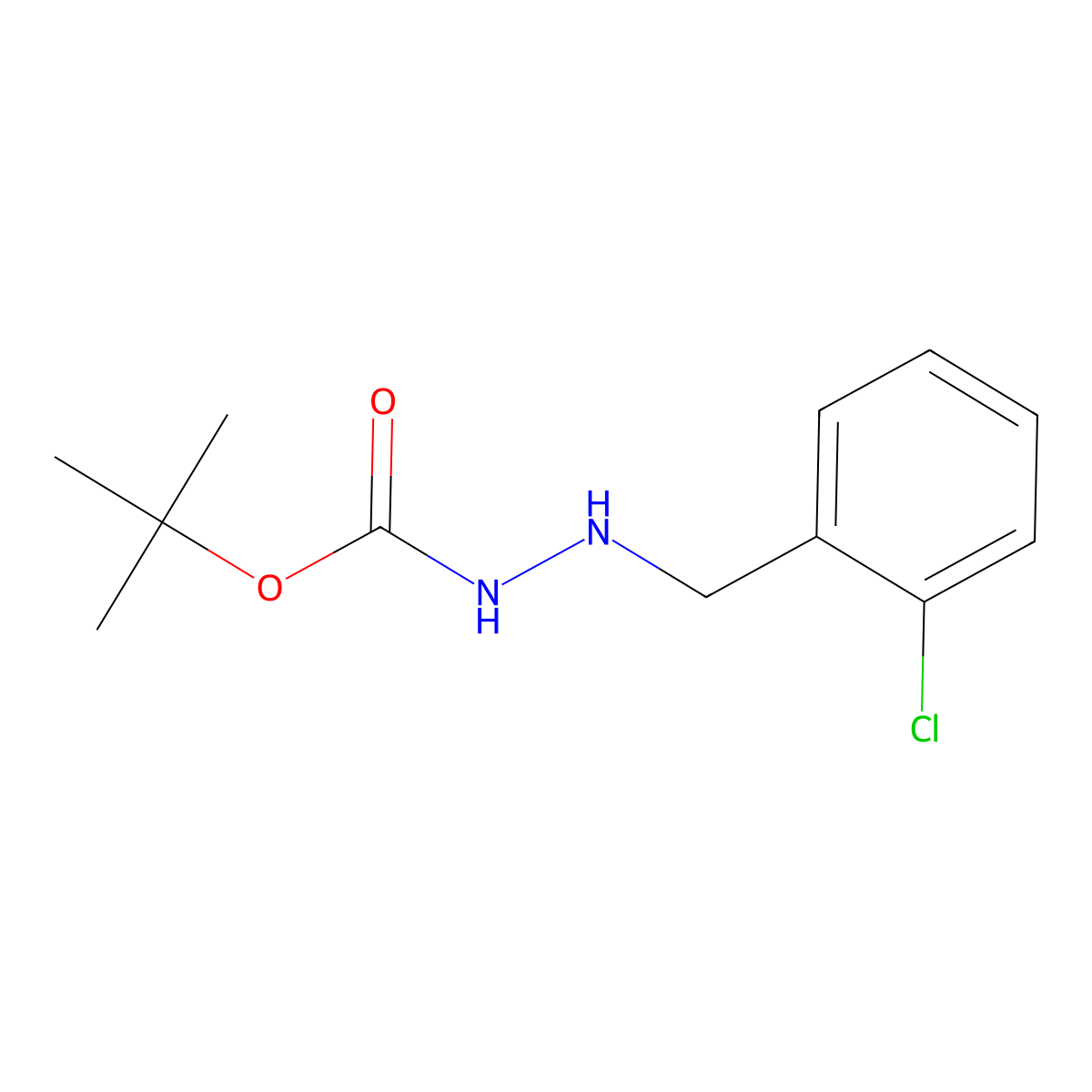 Tert-butyl 2-(2-chlorobenzyl)hydrazinecarboxylate molecular structure, CAS 135941-95-6