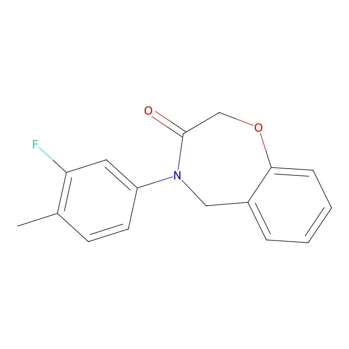 4-(3-fluoro-4-methylphenyl)-4,5-dihydro-1,4-benzoxazepin-3(2H)-one molecular structure, CAS 1359410-68-6