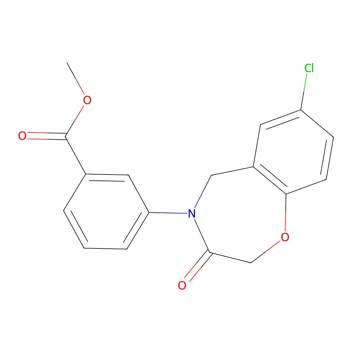methyl 3-(7-chloro-3-oxo-2,3-dihydro-1,4-benzoxazepin-4(5H)-yl)benzoate molecular structure, CAS 1359410-75-5