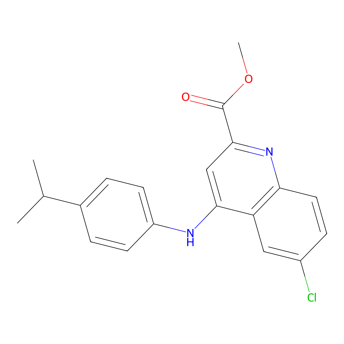 Methyl 6-chloro-4-((4-isopropylphenyl)amino)quinoline-2-carboxylate molecular structure, CAS 1359417-28-9