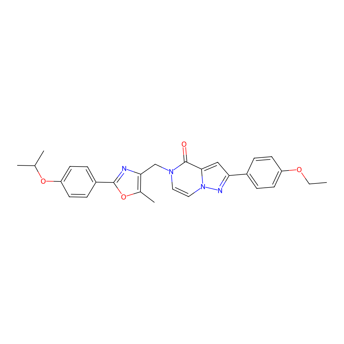 2-(4-ethoxyphenyl)-5-((2-(4-isopropoxyphenyl)-5-methyloxazol-4-yl)methyl)pyrazolo[1,5-a]pyrazin-4(5H)-one molecular structure, CAS 1359418-87-3