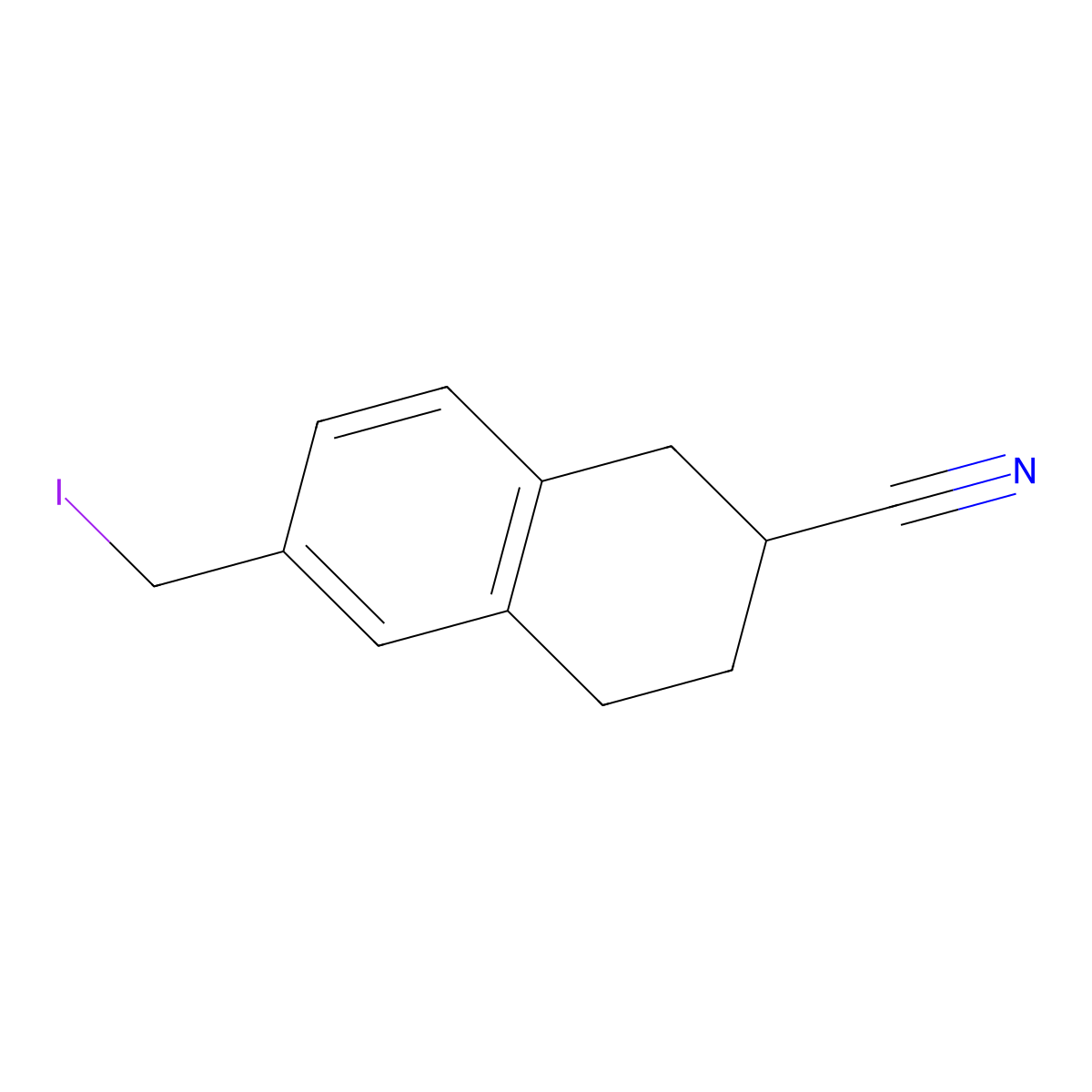 6-(Iodomethyl)-1,2,3,4-tetrahydronaphthalene-2-carbonitrile molecular structure, CAS 135943-25-8