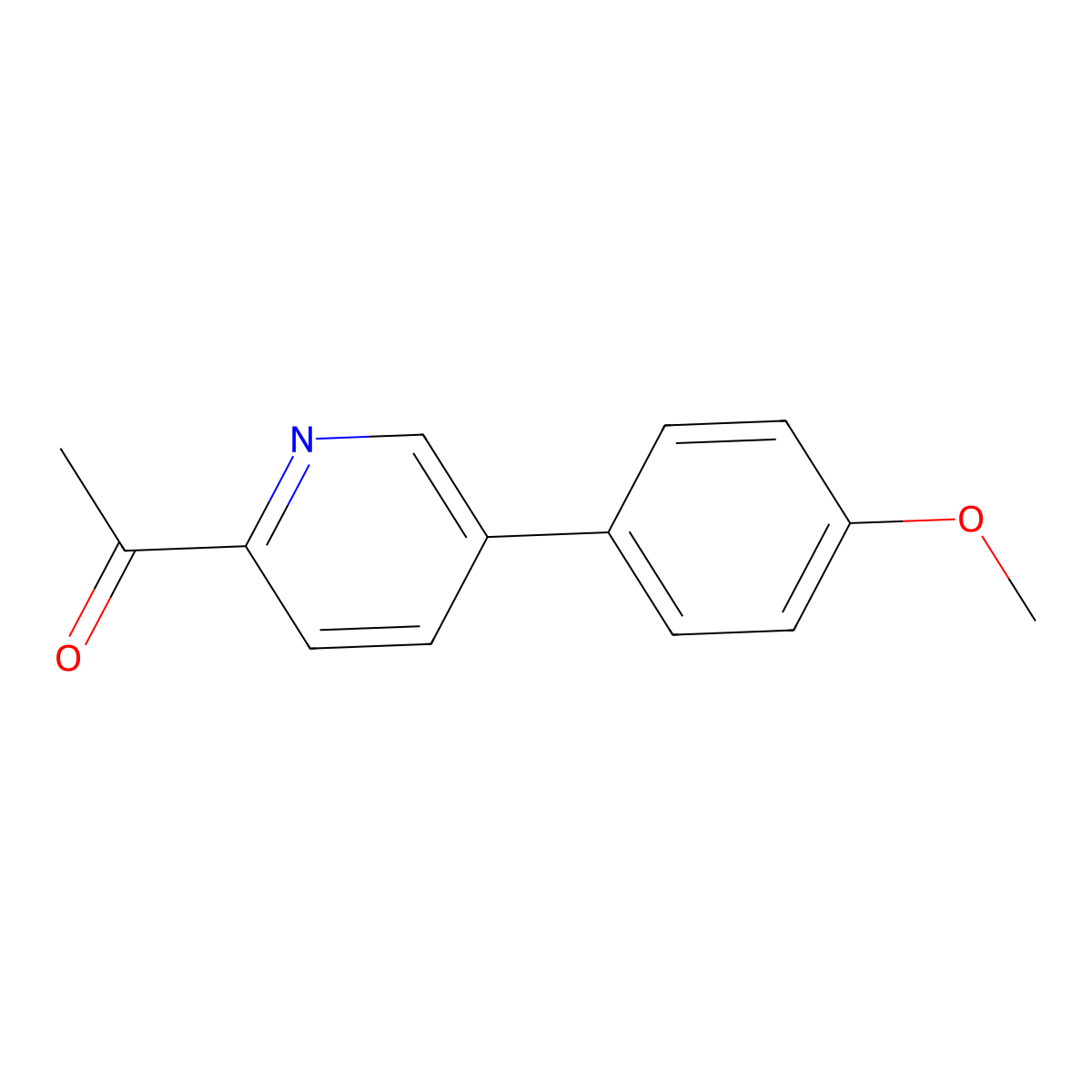 1-(5-(4-Methoxyphenyl)pyridin-2-yl)ethanone molecular structure, CAS 135943-41-8