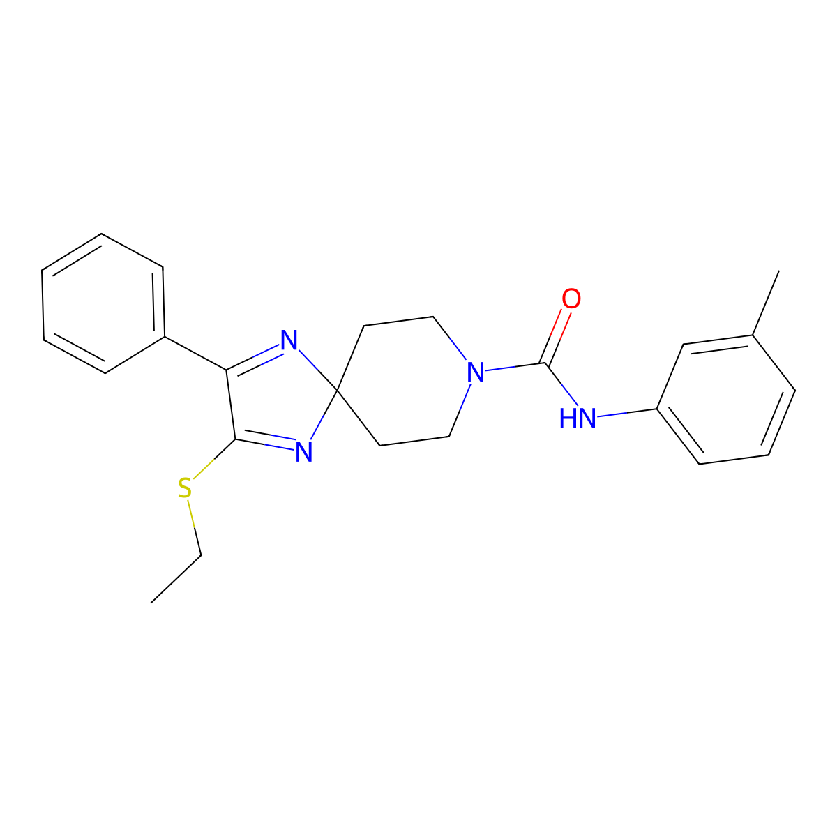 2-(ethylthio)-3-phenyl-N-(m-tolyl)-1,4,8-triazaspiro[4.5]deca-1,3-diene-8-carboxamide molecular structure, CAS 1359435-85-0