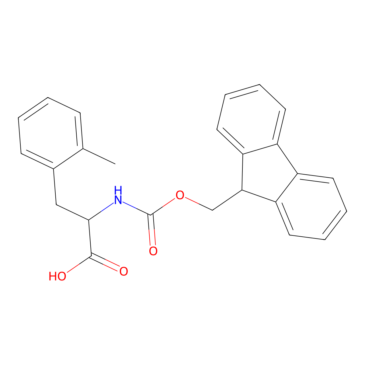 2-(9H-fluoren-9-ylmethoxycarbonylamino)-3-(2-methylphenyl)propanoic Acid molecular structure, CAS 135944-06-8