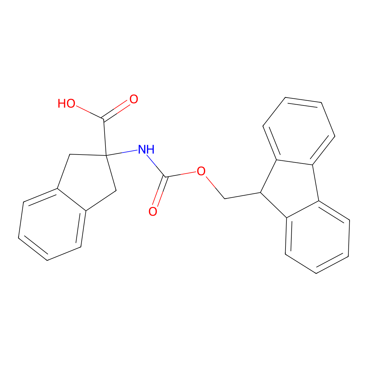 2-({[(9H-Fluoren-9-yl)methoxy]carbonyl}amino)-2,3-dihydro-1H-indene-2-carboxylic acid molecular structure, CAS 135944-07-9
