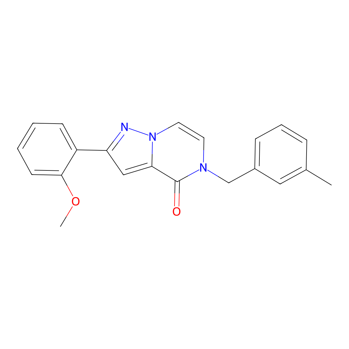 2-(2-methoxyphenyl)-5-(3-methylbenzyl)pyrazolo[1,5-a]pyrazin-4(5H)-one molecular structure, CAS 1359451-05-0