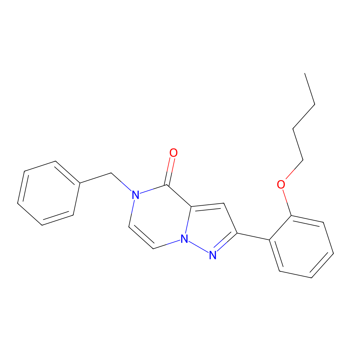 5-benzyl-2-(2-butoxyphenyl)pyrazolo[1,5-a]pyrazin-4(5H)-one molecular structure, CAS 1359451-18-5