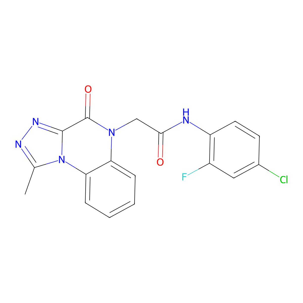 N-(4-chloro-2-fluorophenyl)-2-(1-methyl-4-oxo-[1,2,4]triazolo[4,3-a]quinoxalin-5(4H)-yl)acetamide molecular structure, CAS 1359453-64-7